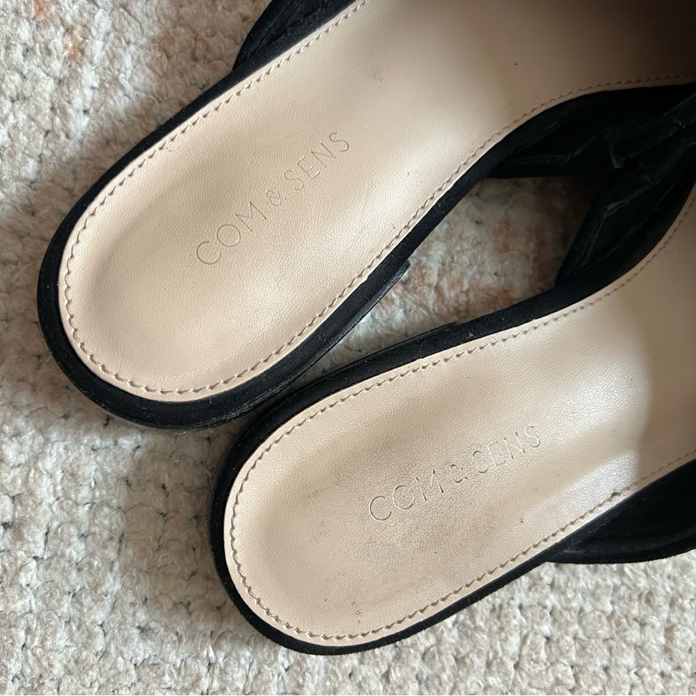 Elegant Black Suede Mules - Picture 2 of 5